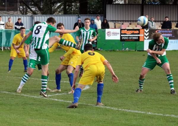 Action between Chi City and Pagham / Picture by Roger Smith