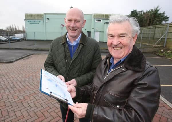Town council chairman Chris Kemp,left ,and project leader Roger Hanauer on the old Syvlia Beaufoy car park