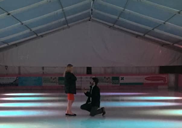 The 22-year-old popped the big question on ice last Friday (December 23)