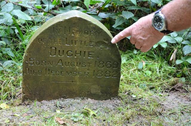 Sid Saunders came across a headstone for a pet rabbit in Marline Wood dated 1882. SUS-170701-133306001