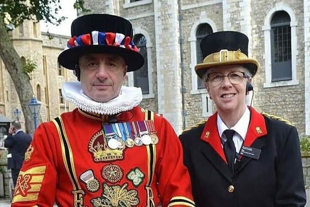 Alan Kingshott and wife Pat outside the Tower of London SUS-161231-115402001