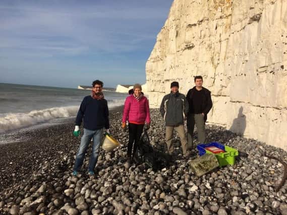 Volunteers took to Birling Gap beach to clean up