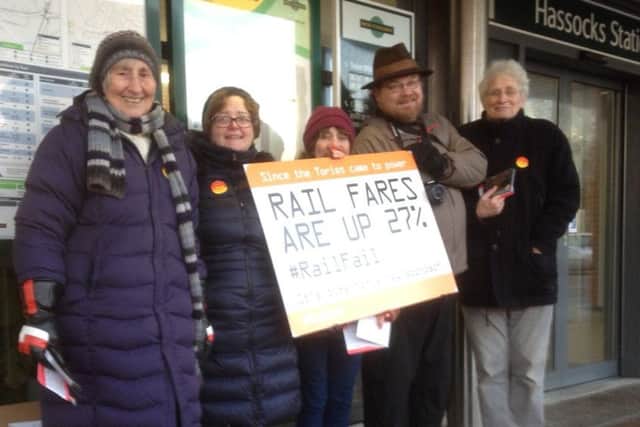 Labour Party members outside Hassocks Railway Station (photo submitted).