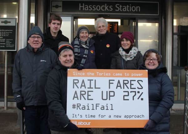 Labour Party members outside Hassocks Railway Station (photo submitted).