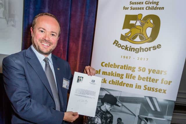 Rockinghorse CEO Ryan Heal with letter from Theresa May (Photograph: Stephen Johnson Photography)