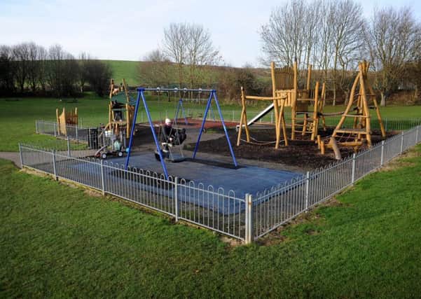 The play area at the top of Halewick Lane, which residents fear will see heavy traffic as a result of the plans