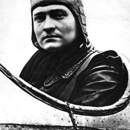 Baron Manfred von Richthofen, in the cockpit of an Albatros fighter plane
