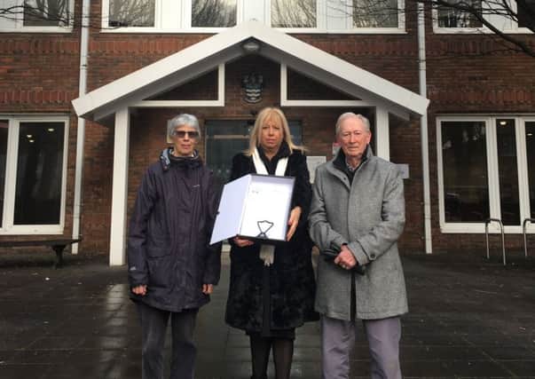 (Left to right) Gill Tucker, Susan Belton and Ted Kennard from the Worthing Society with a petition against the Aquarena development plans, which has garnered 2,300 signatures. Pictured outside Portland House in Richmond Road, Worthing