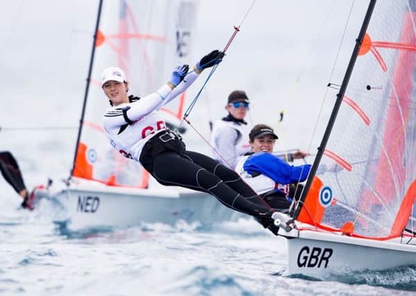 Emily Covell and Hannah Bristow in their 29er / Picture by Pedro Martinez/Sailing Energy