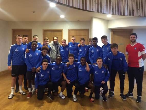 England Colleges male team meet Gareth Southgate at St George's Park