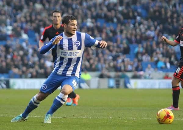 Jake Forster-Caskey in action for Albion. Picture: Angela Brinkhurst