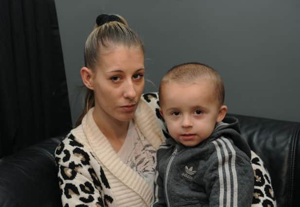 Heartbreak: Stacey Wickens pictured with her son Connor Junior, aged three