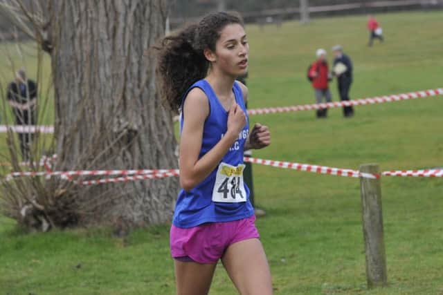 Maya Ramnarine on her way to victory in the under-15 girls' race.