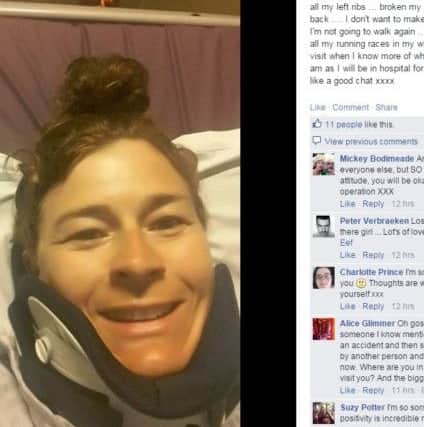 Amanda's incredible Facebook post to friends just hours after being told she was paralysed