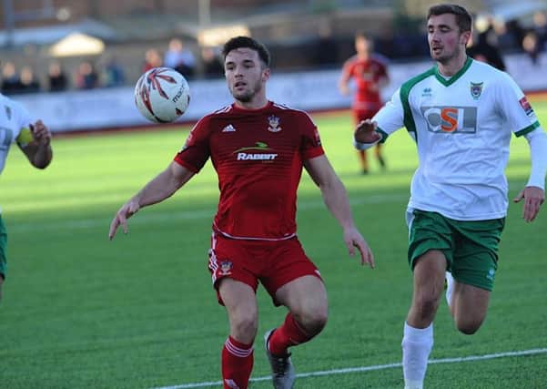 Lloyd Dawes hit a hat-trick for the second game running in Worthing's win this evening. Picture: Stephen Goodger