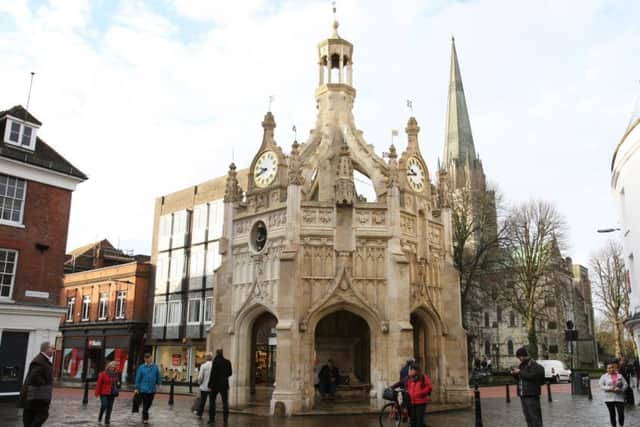 Cleaning the Market Cross is just one of a number of public realm improvements funded by Chichester City Council