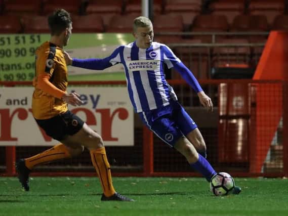 Henrik Bjordal in action for Albion's under-23 team. Picture by Paul Hazlewood (BHAFC)