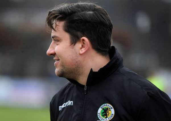 Horsham v Guernsey - manager Dominic Di Paola 07-01-17. Steve Robards  Pic SR1637962 SUS-170701-173133001