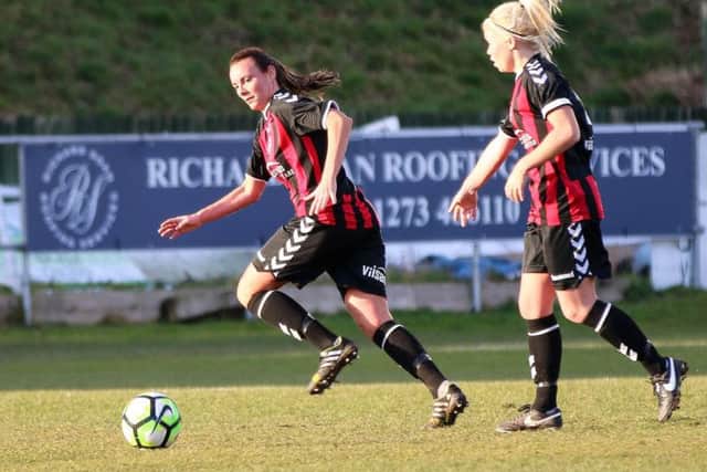 Leeta Rutherford races in for the Lewes second. Picture by James Boyes