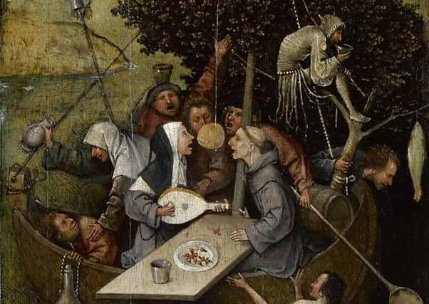 Hieronimus Bosch, The Ship of Fools, c1500-10. 'The Curious World Of Hieronymus Bosch' is on at the Ropetackle Arts Centre in Shoreham tomorrow evening (January 13)