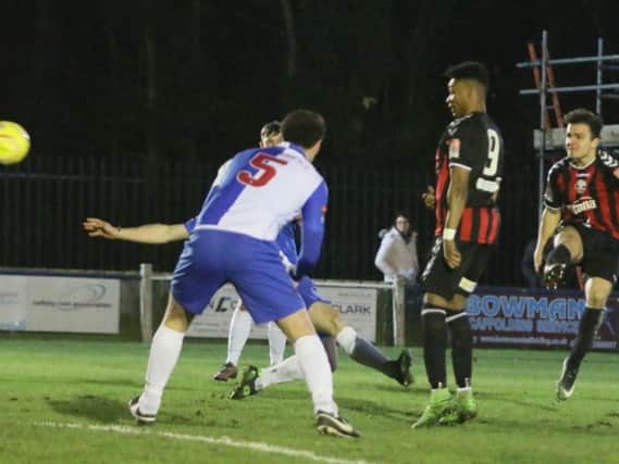 Another goal goes in for Lewes. Picture by Angela Brinkhurst