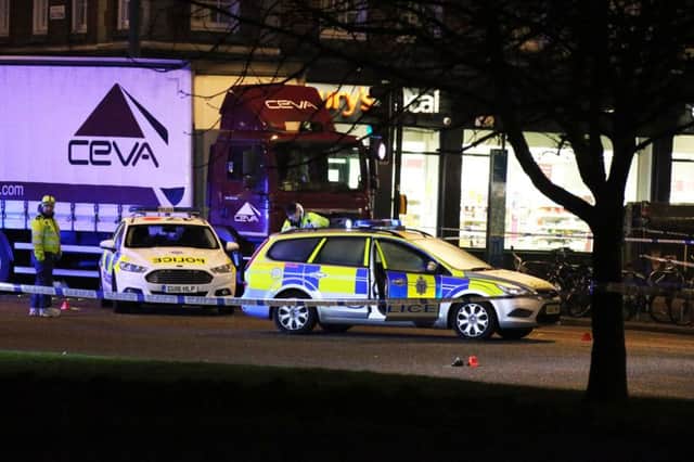 Police at Old Steine after a fatal hit and run in Brighton (Photograph: Eddie Mitchell)