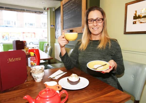 Selina Ragless, 34, was having lunch at the cafe with her colleague and three of their clients. Picture: Derek Martin