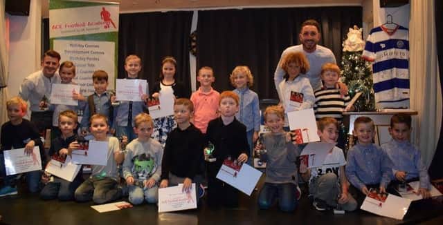 ACE Football Academy youngsters pictured at the awards evening