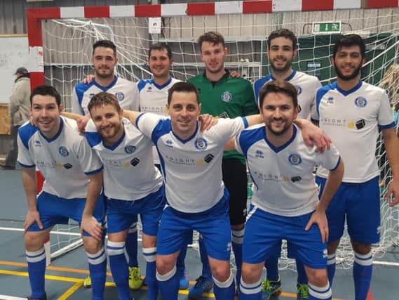 The Sussex Futsal Club team which clinched the FA National Futsal League South Division Two title