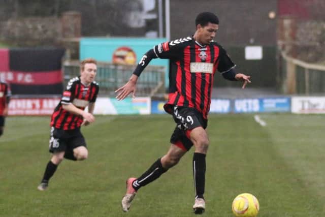 Jonte Smith in action for Lewes. Picture by Angela Brinkhurst