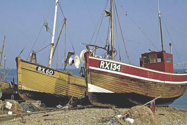 Fishing boats on the beach at Hastings. Two centuries or so ago, the towns mariners were not averse to a spot of piracy as a sideline to fishing.