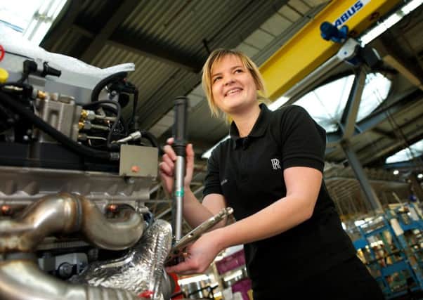Sophie Moore, an assembly apprentice, at Rolls-Royce Motor Cars in Goodwood, West Sussex.  The firm has announced its largest apprentice drive ever for 2017.  Pic submitted by Rolls-Royce Motor Cars