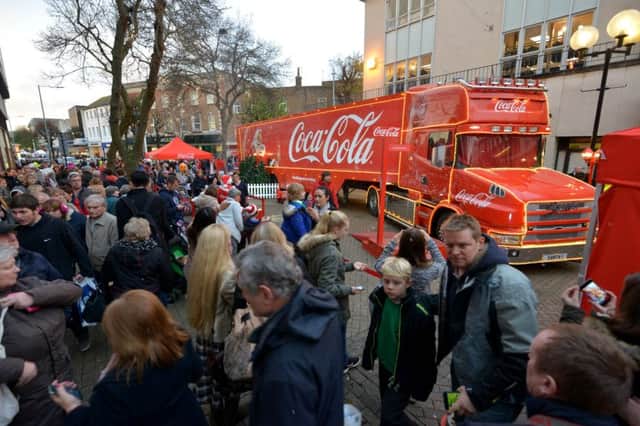 The Coca-Cola truck in Eastbourne in December