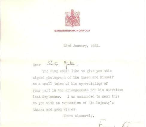 Miss Minter's letter from Sandringham SUS-170113-102936001