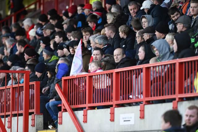 The larger than normal Crawley Town crowd for their match against Hartlepool. Pic: PW Sport Photography SUS-170114-163411002