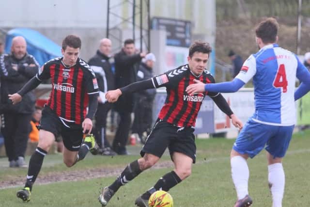 Action from Lewes v Herne Bay. Picture by Angela Brinkhurst