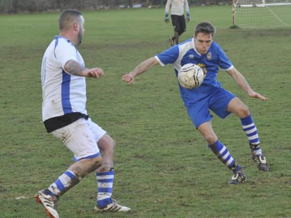 Action from the Division Three game between Bexhill Rovers and Sedlescombe Rangers II. Picture by Simon Newstead