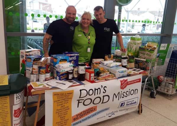 (L-R) Doms FOOD Mission founder Dom Warren, Asdas Wendy Border and team member James Robinson. Photo courtesy of Dom's FOOD Mission SUS-170118-162536001