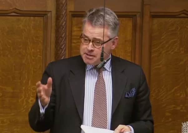 Tim Loughton, MP for East Worthing and Shoreham, in the House of Commmons arguing for the extension of civil partnerships to opposite-sex couples (photo from Parliament.tv).