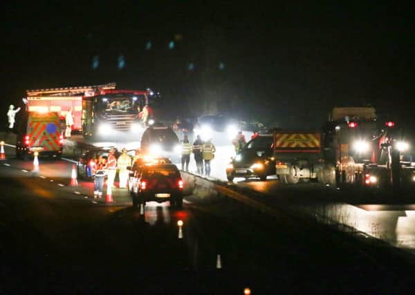 The scene on the A27 near Emsworth on Monday, January 16