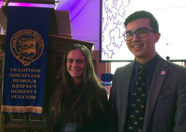 Buckswood School pupils Olivia Streeton and Thomas Bolton were offered places at Oxford and Cambridge universities. Photo courtesy of Buckswood School SUS-170117-141103001
