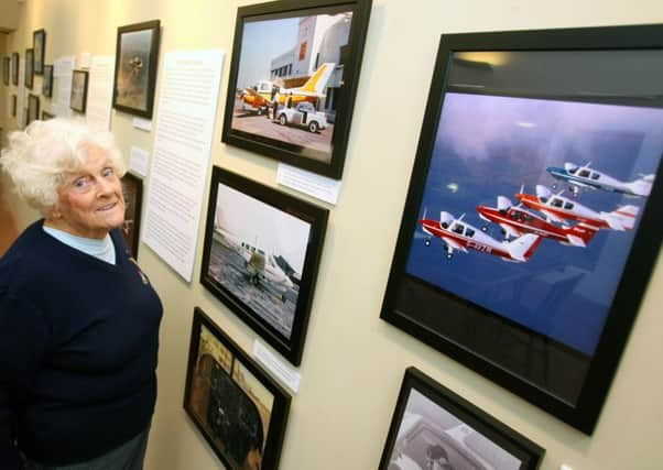 Liza McKinney viewing the Beagle aircraft factory exhibition at Marlipins Museum in September. Picture: Derek Martin DM16145389a