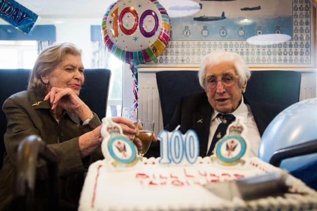 The former Bomber Command pilot celebrated with his wife, Sheena and relatives and friends on Tuesday (January 17). Picture: Royal Air Force Benevolent Fund