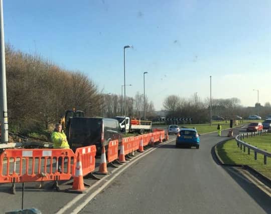 Motorists are experiencing severe delays on Cross Levels Way, photo Dan Jessup