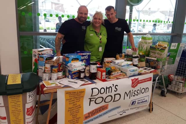 (L-R) Doms FOOD Mission founder Dom Warren, Asdas Wendy Border and volunteer James Robinson. Photo courtesy of Doms FOOD Mission SUS-170118-162536001