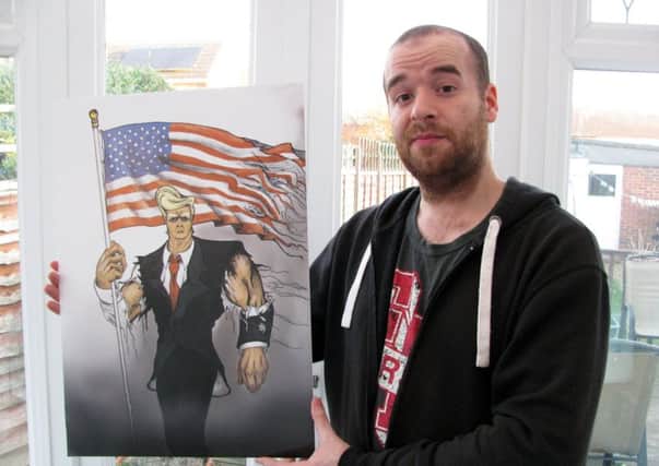 Sam McIntosh, a student at Northbrook College, has transformed President Trump into the 'Supreme Superhero Defender of the USA'