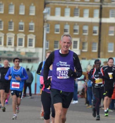 Norman Cook running the Brighton Half Marathon (Photograph: Pete Gabriel) SUS-170119-160017001