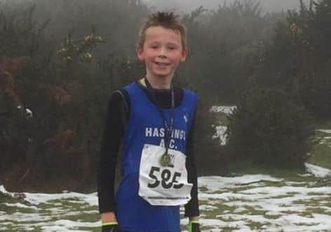 Ziggy Henry, winner of the children's race at Ashdown Forest. Picture courtesy Terry Skelton