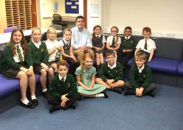Huw Merriman MP at a recent visit to one of the schools in his constituency