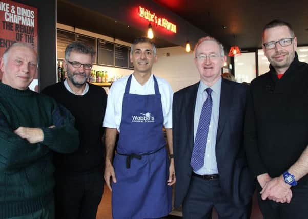 Paul Joy - Hastings Fishermen's Protection Society, Cllr Peter Chowney - leader Hastings Borough Council, Paul Webbe - Chef Owner Webbes Restaurants, Andrew Wells - Non-executive Board Member MMO, Steve Manwaring - FLAG chair. SUS-170102-092408001